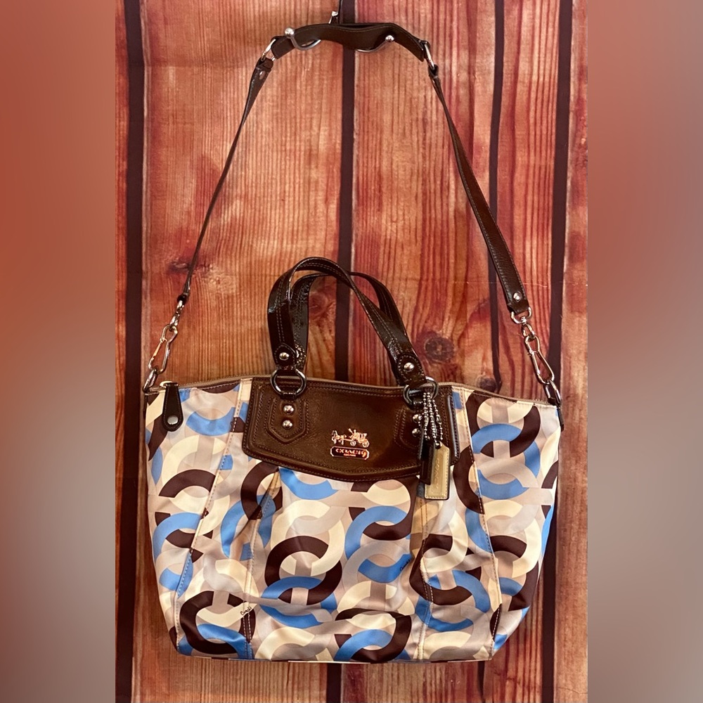 💕COACH💕 Handbag - Blue/Brown pattern. Super Cute!!!